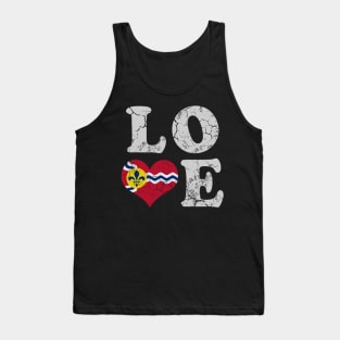 Love St Louis Flag Home Family Vintage Distressed Tank Top